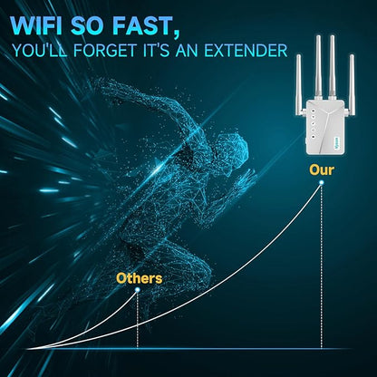 Best WiFi Extender Signal Booster for Whole Home - 13K Sq.Ft Coverage | 100% Faster Internet Extender WiFi Booster, 1-Button Setup Repeater Works with Any Router | Stop Buffering in Every Room