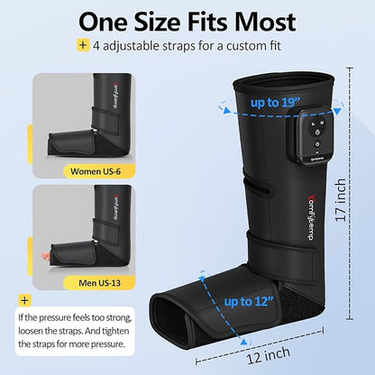 Comfytemp Air Compression Therapy Device K1011, Cordless Leg Massager for Circulation and Pain Relief, Portable Foot and Calf Massage Boot, Ideal for Dad Men Mom Women Seniors (1 Pack)