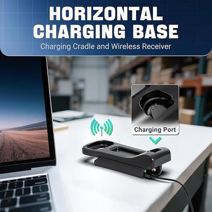 Tera 1D 2D QR Barcode Scanner with Adjustable Folding Stand and Charging Cradle, Wall Mountable 2.4G Wireless & USB 2.0 Wired QR Bar Code Reader with Vibration Alert Model D5100-Fold