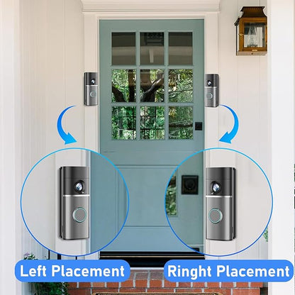Pyfhy R/ing Doorbell Angle Mount Adjustable 35 to 55 Degree Compatible with Wired Doorbell Pro/Plus, Camera Door Mount Wedge Kit, Left/Right Universal Installation Corner Holder for Apartment Door