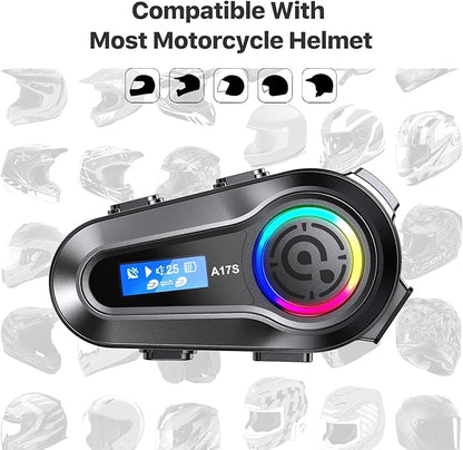 SUOOKC Motorcycle Bluetooth Headset 2 Riders Intercom Headphone Motorcycle Helmet Speakers with Noise Cancellation&Music Sharing for Motorcycling Riding Skiing Climbing