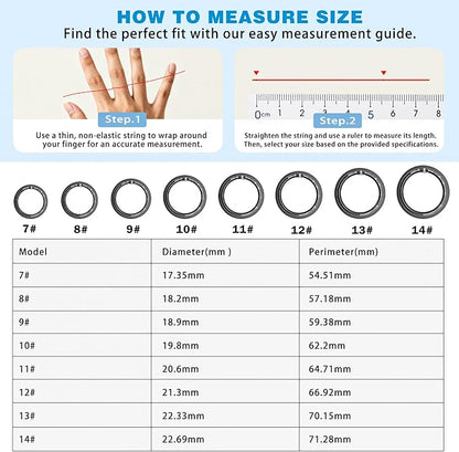 S SECRETTOP Smart Ring for Women & Men, Activity Tracker Ring, Heart Rate Monitor, Sleep Monitoring, Step Counting, Calorie Pedometer, No Subscription Fee, iOS Android (Black 10)