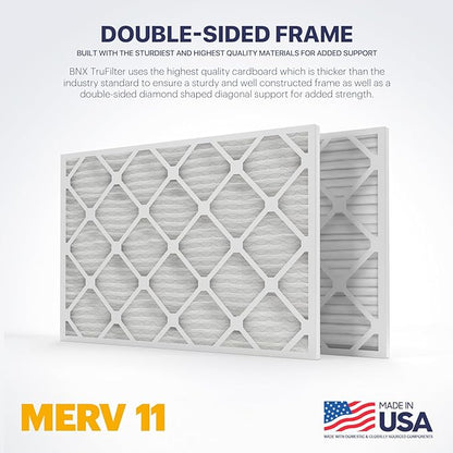 BNX TruFilter 14x30x1 Air Filter MERV 11 (4-Pack) - MADE IN USA - Allergen Defense Electrostatic Pleated Air Conditioner HVAC AC Furnace Filters for Allergies, Dust, Pet, Smoke, Allergy MPR 1200 FPR 7