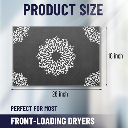 Teenyyou 1 Pcs 26" x 18" Dryer Top Protector Mat, Washer and Dryer Topper, Non Slip Waterproof Machine Cover Dust Proof Quick Drying Topper Pad for Laundry and Kitchen (Mandala)