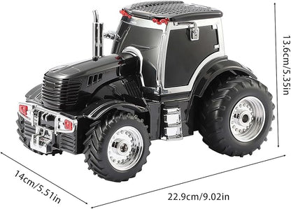 Tractor Head Bluetooth Speaker – unique Bluetooth car speaker with HD stereo, TWS pairing, LED party lights, portable wireless outdoor speaker, car model decoration, and a great gift for men(Black)