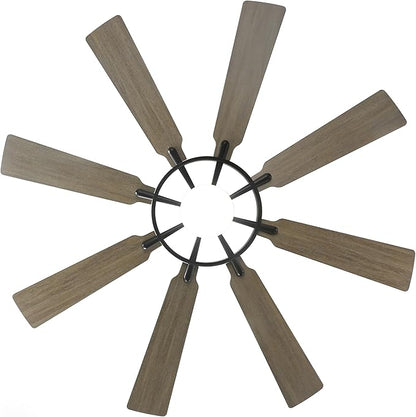 ELEHINSER 60 Inch Ceiling Fan with Lights and Remote Control, 8 Plywood Blades, 6-Speed Noiseless Reversible DC Motor, 3CCT, Windmill Ceiling fan for Kitchen Bedroom Living Room, Black and Grey