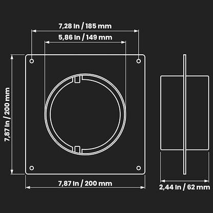 Repa Market 6 Inch Pack of 2 Duct Connector Flange – ABS Plastic Round Male Fit Vent Pipe Adapter – Wall Plate HVAC Exhaust & Intake Coupling – Airflow Fitting for Ventilation and Cooling Systems