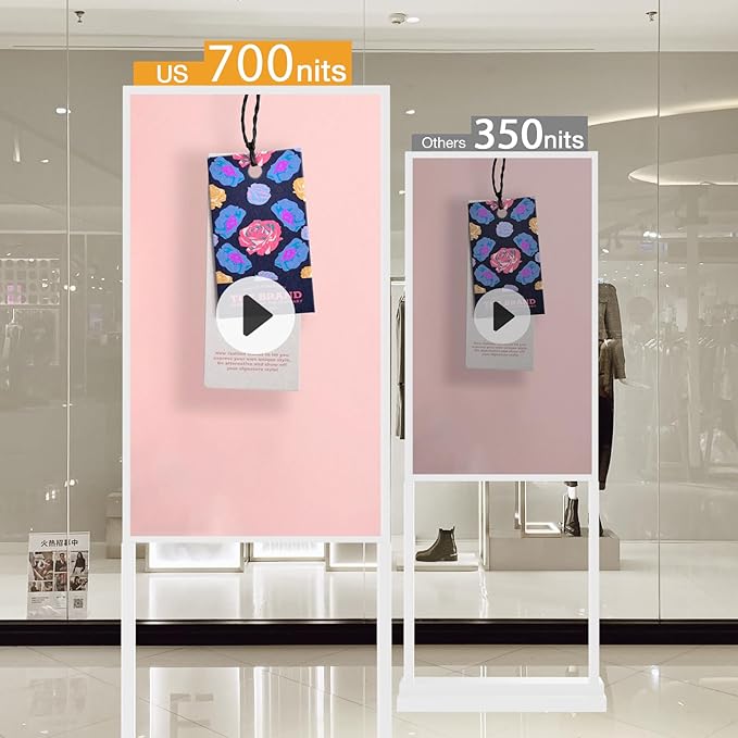 Canlarriz 55 Inch 4K Touchscreen Kiosk, Indoor Capacitive Touch Floor Standing Digital Signage Displays,Advertising Display LCD Kiosk, UHD Interactive Display Poster Android System, HDMI/USB/WiFi