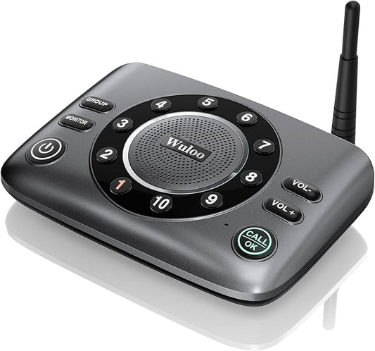 Hands-Free Intercoms Wireless for Home Business, Wuloo Upgrade Two Way Audio Intercom System for Elderly, Full Duplex Room to Room Intercom with 5280 ft Range Clear Sound Anti-Interference, 1-Pack