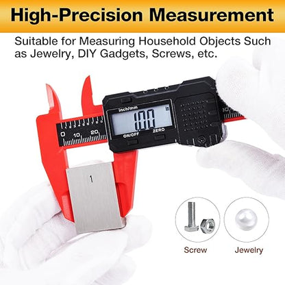 UNIPEC 6" Digital Caliper – Measuring Tool with LCD Display, Inch/MM Conversion, Auto-Off, Accurate ABS Body Electronic Caliper for DIY, Woodworking, Metal & Crafts