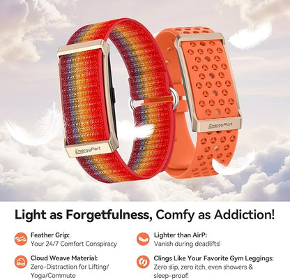 EnergyPort Fitness Tracker,Wearable Health Smart Bracelet Band with Blood Oxygen 170+ Sport Mode 60-Day Battery,Lifetime Membership,Activity Tracking Heart Rate Sleep Monitor for Android iOS,2 Bands