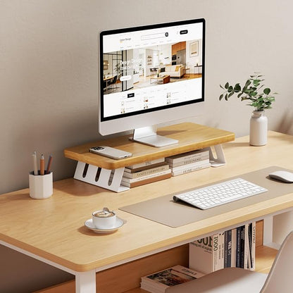 NestNeat Monitor Stand - 24 Inch Wood Monitor Stand Riser, 220 Pounds Load Capacity Desk Monitor Riser for Laptop/PC/Printer, Desktop Stands Organizer for Home Office