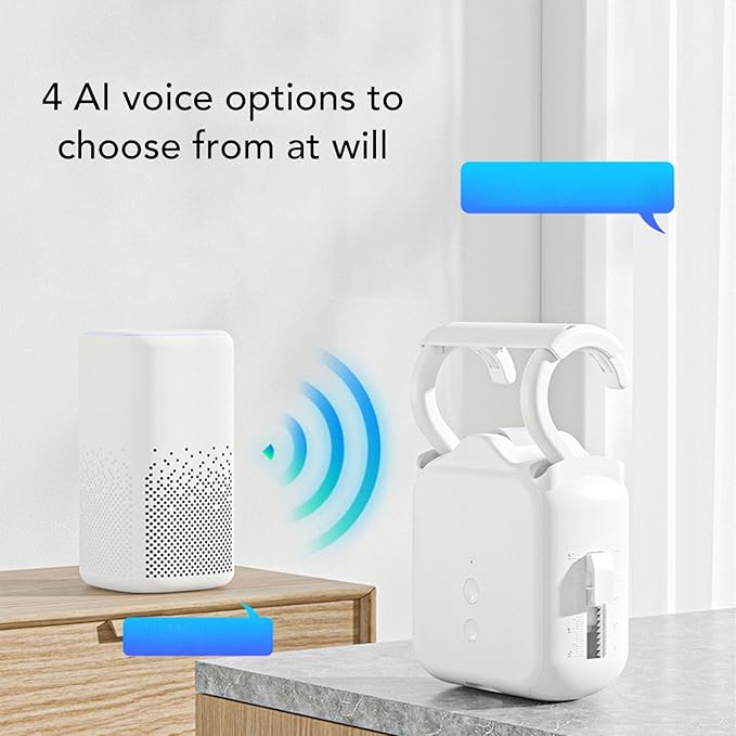 Diydeg Smart Curtain Motor, Solar Powered APP Remote Control Automatic Curtain Opener for Roman Rod U Track I Beam, with Voice Assistant Home Compatibility