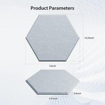 Amantech 12 Pack Acoustic Panels Self Adhesive Sound Proof Foam, High Density Sound Acoustic Foam Panel, 12X10.23X0.4 Inch Hexagon Wall Panels in Home,Office,Reccording Room,Studio(Blue Gray)