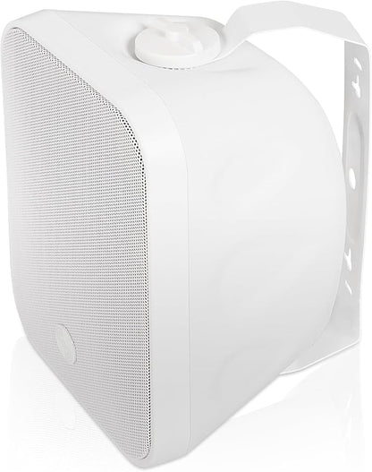 Sound Town Commercial Restaurant Bluetooth Amplifier + Surface-Mount Speaker Set, with One 6-Zone 70V/100V Amplifier with Bluetooth, 8 x 5.25-Inch Surface-Mount Speakers, White (STCA360X8MS5W)