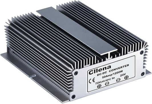 Cllena DC 40V-90V to 24V 50A 1200W Converter Voltage Regulator Reducer 48V 60V 72V Step Down to 24V Converter Waterproof Buck Transformer Power Supply for Golf Cart Club Car LED Light