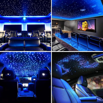 AMKI16W Bluetooth Twinkle Fiber Optic Star Ceiling Lights Lamp Kit, LED RGBW Engine Driver APP/Remote Control (335pcs(0.03in+0.04in+0.06in)13.1ft)