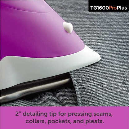 oliso TG1600 ProPlus Smart Iron with Auto-Lift – 1800 Watt Steam Iron for Clothes, Sewing, Quilting & Crafting – Diamond Ceramic-Flow Soleplate, Orchid
