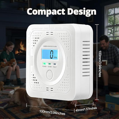 Carbon Monoxide detectors with LCD Constant Display, 85db Alarm & Low Power Design, Portable co Detector for Homes, rvs & Boats