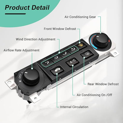 79600-S84-A01ZA Heater Climate Control Switch Compatible with 1998-2004 Honda Odyssey, 1998-2000 Honda Accord 2.3L L4/3.0L V6 AC Control Panel, 79600S84A01ZA 599-268 HVAC Control Panel
