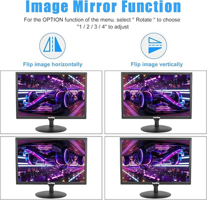 Suprlipy 21.5" FHD Mini LCD Monitor Display Screen 1920x1080 60Hz 16:9 BNC VGA HDMI AV with USB Input Built-in Loudspeaker for CCTV Security Camera DVR PC Game Console