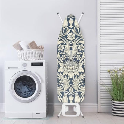 ZCFYGDX William Morris Art Floral Ironing Board Cover Decor, Resist Scorching & Staining, Easy Install Resistant Elastic Edges,3 Nylon Buckle Fasteners Straps,Relaxing Breathable Ironing Experience L