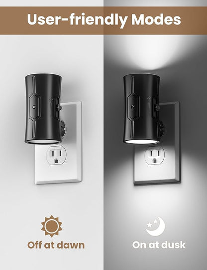 Sujeet LED Night Lights Plug into Wall, Bright Night Light, Dusk to Dawn Sensor, White Night Light, 0-100LM Adjustable Brightness, Dimmable Nightlights for Hallway, Bathroom Bedroom Kitchen, 2 Pack