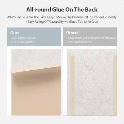 Amantech 12 Pack Acoustic Panels Self Adhesive Sound Proof Foam, High Density Sound Acoustic Panel, 16X12X0.4 Inch 4:3 Rectangle Panels in Home, Office, Reccording Room, Studio,and more(Beige)