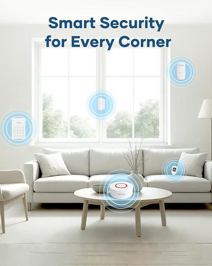 GRSICO Wireless Home Alarm System 15-Piece Kit, WiFi Alarm System for Home Security with Phone APP Alert (Alarm Siren, Keypad, Remote, Motion, and Door Sensors) for Home, Apartment, Work with Alexa