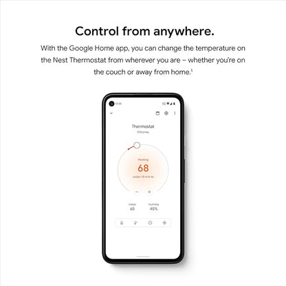 Google Nest Thermostat - Smart Thermostat for Home - Programmable Wifi Thermostat - Snow
