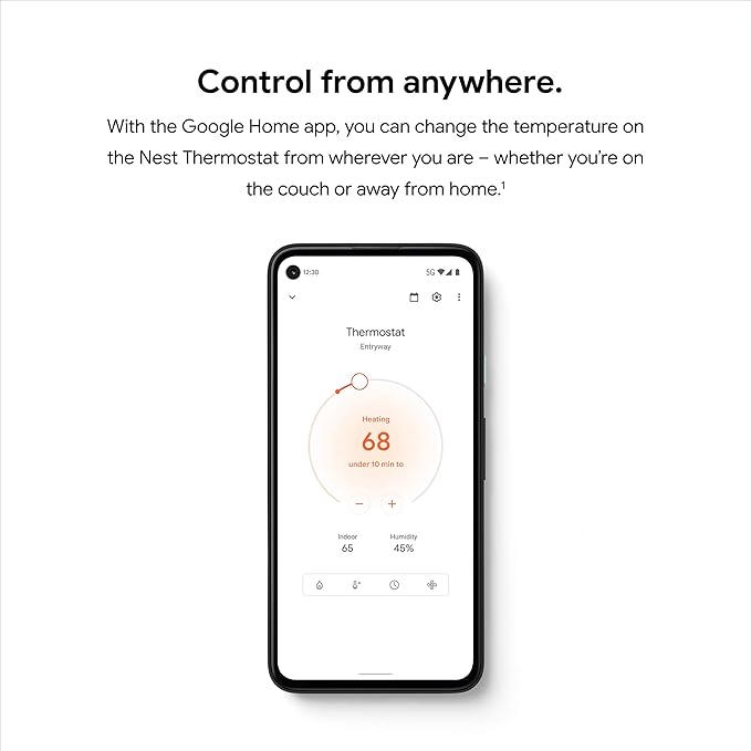 Google Nest Thermostat - Smart Thermostat for Home - Programmable Wifi Thermostat - Sand
