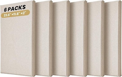 6 PCS Acoustic Panels, Large Soundproof Wall Panels, Professional Fiberglass Sound Absorbing Panels, 23.6x11.8 Inches Sound Proof Foam Panels for Walls, Studio Home Offices