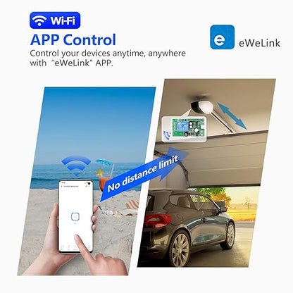 DieseRC 1 Channel WiFi Smart Switch, DC 5V 12V 24V 36V Passive Output Relay Module Ewelink APP WiFi Control Compatible with Alexa/Google Home, Inching/Self-Locking Switch