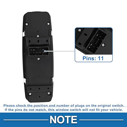 A ABSOPRO Power Window Switch No.68262252AC Front Left Driver Side Window Control Switch for Ram 1500 2500 3500 Black