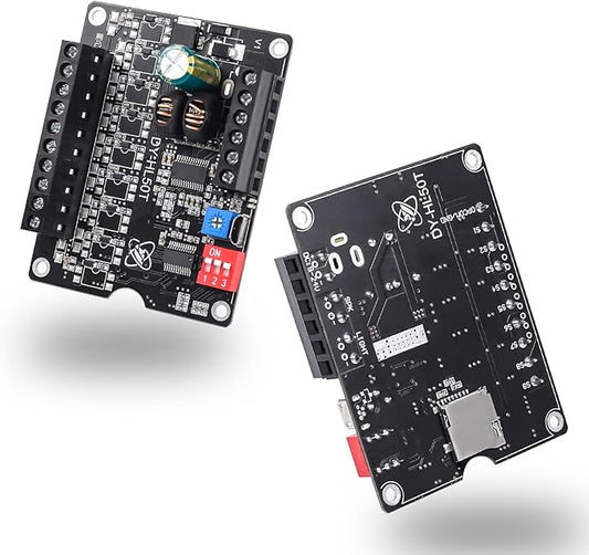 1 Pc 60W Voice Playback Module Support TF Card(32GB Max), PEMENOL DC 9-24V Sound Module Music Player Voice Broadcast Device Support Sound and Light Alarm for Home Alarm Voice Broadcast Module