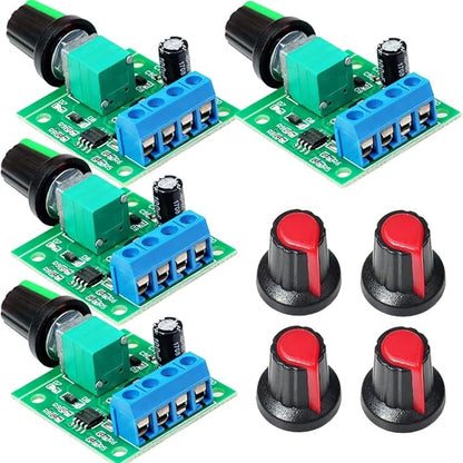 Gebildet 4pcs PWM Low Voltage Motor Speed Controller DC 1.8V/3V/5V/6V/12V 2A 1803BK 1803B Adjustable Driver Switch with Speed Control Knob