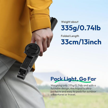 ULANZI TT88 Magnetic Tripod for iPhone 17, 57" Extendable Selfie Stick w Remote, 2-in-1 Phone Clip & Dual Cold Shoe Mounts-Lightweight Phone Tripod Stand for Vlogging, Travel, Video Recording, Black