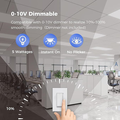 Aphyni 48 Pack 2x4 LED Flat Panel Light, Bright 9100LM Flush Mount Office Kitchen Ceiling Light Fixtures,Dimmable,Selectable 5 CCT 3000K/4000K/5000K/5700K/6500K, 5 Wattages 30W/40W/50W/60W/70W