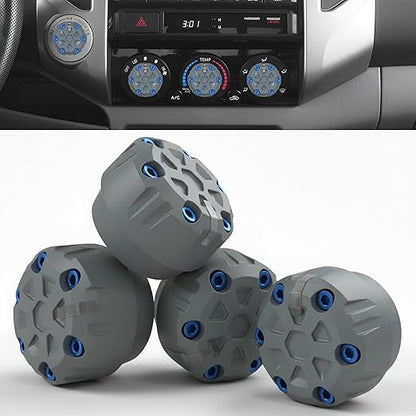 4 Pack - 2nd Gen Tacoma Accessories AC Knob Upgrade - 2005,2006,2007,2008,2009,2010,2011,2012,2013,2014,2015 Tacoma Climate Control Dial Mods Set - for Toyota Interior Replacement Kit