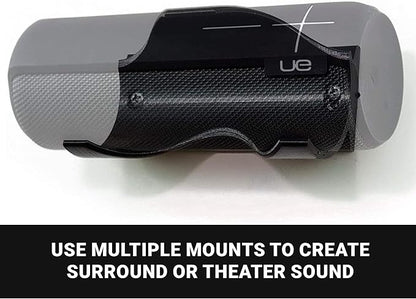 Spartan Mounts Compatible with Ultimate Ears Boom 2 Bluetooth Speakers | Low Profile Wall Mount Anywhere Design for Home, Office, Studio, Garage, Dorm, Patio, Auto, Boat, Golf Cart | Made in USA