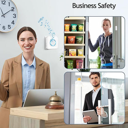 Door Chime, Satisure Door Sensor Chime When Door Opens, Door Entry Alarm for Business/Home/Office/Store with 600 FT Range 58 Chimes 5 Volume Levels LED Indicator (2 Receivers & 3 Sensors)