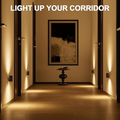 NIORSUN Night Lights Plug into Wall, Dimmable with 3 Color Modes & Auto On/Off Sensor, Ultra-Slim Nightlight for Hallway, Bathroom, Bedroom, Nursery, Kitchen (8 Pack, Black)