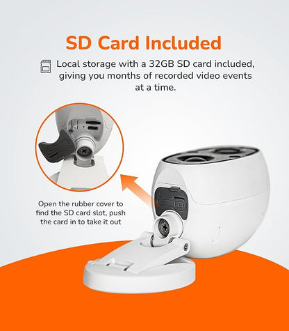 Sensforge 2.5K Indoor Outdoor Battery Camera with Smart AI Detection, Spotlight & Color Night Vision, Magnetic Mount, Dual-Band WiFi (2.4/5GHz), 32GB SD Card, Waterproof, No Monthly Fees
