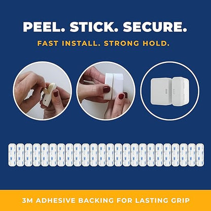 Adhesive Replacement Tape & Sensor Risers for Simplisafe | I24 Magnet Adhesives and 12 Simplisafe Contact Sensor Spacers - Complete Sensor Installation Solution [Device/Magnet NOT Included]