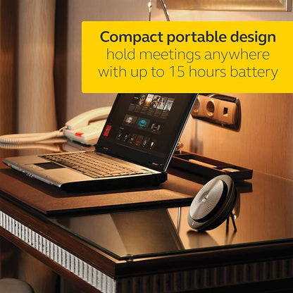 Jabra Speak 710 MS Wireless Bluetooth Speakerphone with Link 370 USB Adapter – Portable Conference Speaker for Holding Meetings Anywhere with Immersive Sound - Certified for Microsoft Teams