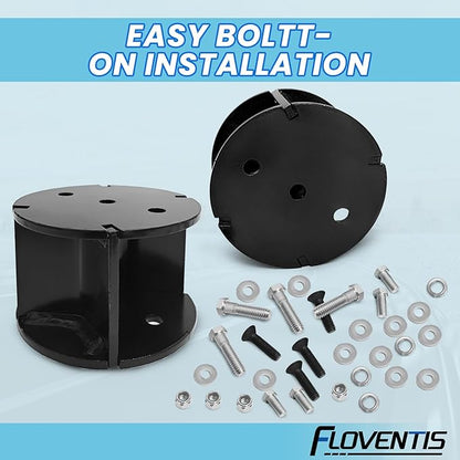 FLOVENTIS 3" Straight Air Helper Spring Spacer, Heavy-Duty Steel Compatible with Ford F150/F250/F350, Chevy, GMC, Ram, Toyota Air Springs Lift Spacer (7X1269)
