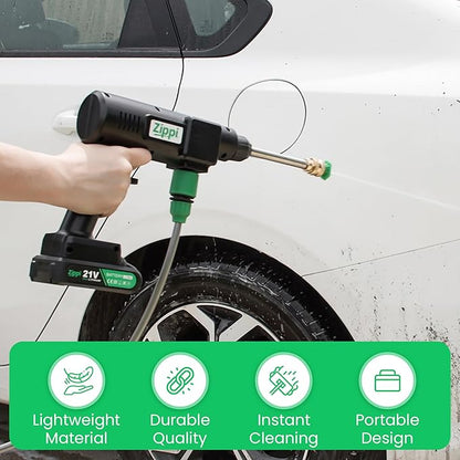 Zippi Hydro Cleaner Standard 2025 – Cordless High-Pressure Scrubber with Foam Dispenser, 1500 mAh Rechargeable & Lightweight for Efficient Outdoor Tile, Grout, and Surface Cleaning