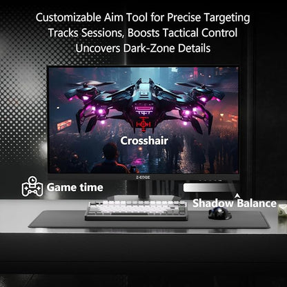 Z-Edge 27 inch Gaming Monitor 320Hz 300Hz, 2K QHD 1440P Fast IPS Monitor, G27IS 1ms MPRT Refresh Rate, sRGB 99%, Shadow Balance, PIP/PBP, HDMI 2.1x2, DP 1.4x2