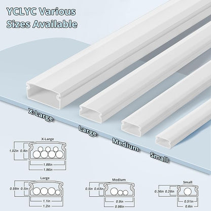 YCLYC Cord Covers - 63in Paintable TV Cable Hider Kit, X-Large Cord Management System for Walls