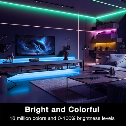DAYBETTER 65.6ft WiFi Smart Led Lights Strip with Tuya App Control for Bedroom Decoration Work with Alexa and Google Assistant(2 Rolls of 32.8ft)
